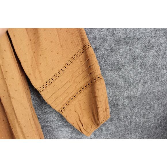 Torrid Chiffon Peasant 3/4 Sleeve Women's 2X Raglan Blouse Tobacco Brown Boho - Picture 11 of 14